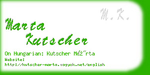 marta kutscher business card